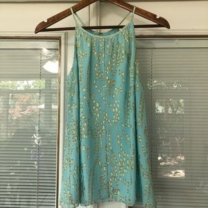 Lilly Pulitzer Teal and Gold Blouse